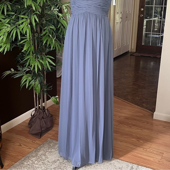 Jenny Packham Blue Chiffon Gown Empire Waist Dress Size 6 - Picture 6 of 15
